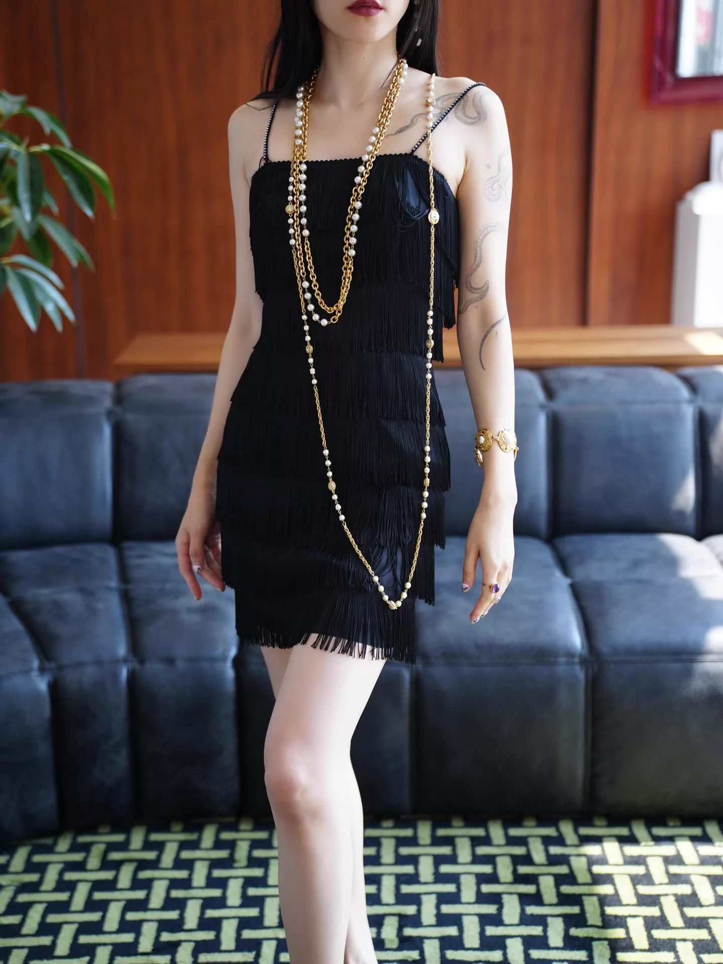 Other 1980s USA Tassel Fly Girl Short Blazer & Cami Dress Set S Size S / US 4 / IT 40 - 8 Thumbnail