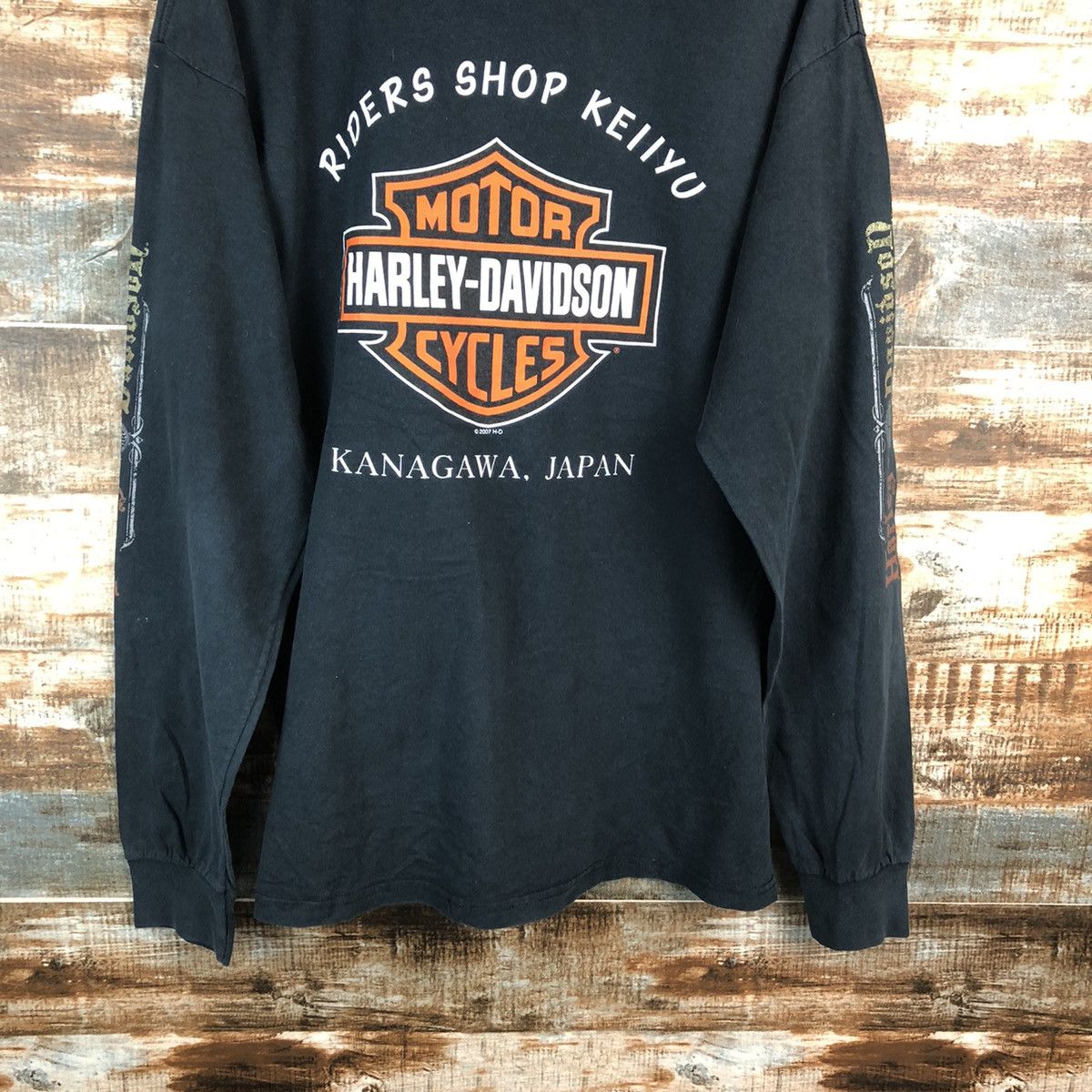 Harley Davidson Harley Davidson Kanagawa Japan Dark Blue Sweatshirt #A2482 Size US L / EU 52-54 / 3 - 15 Thumbnail