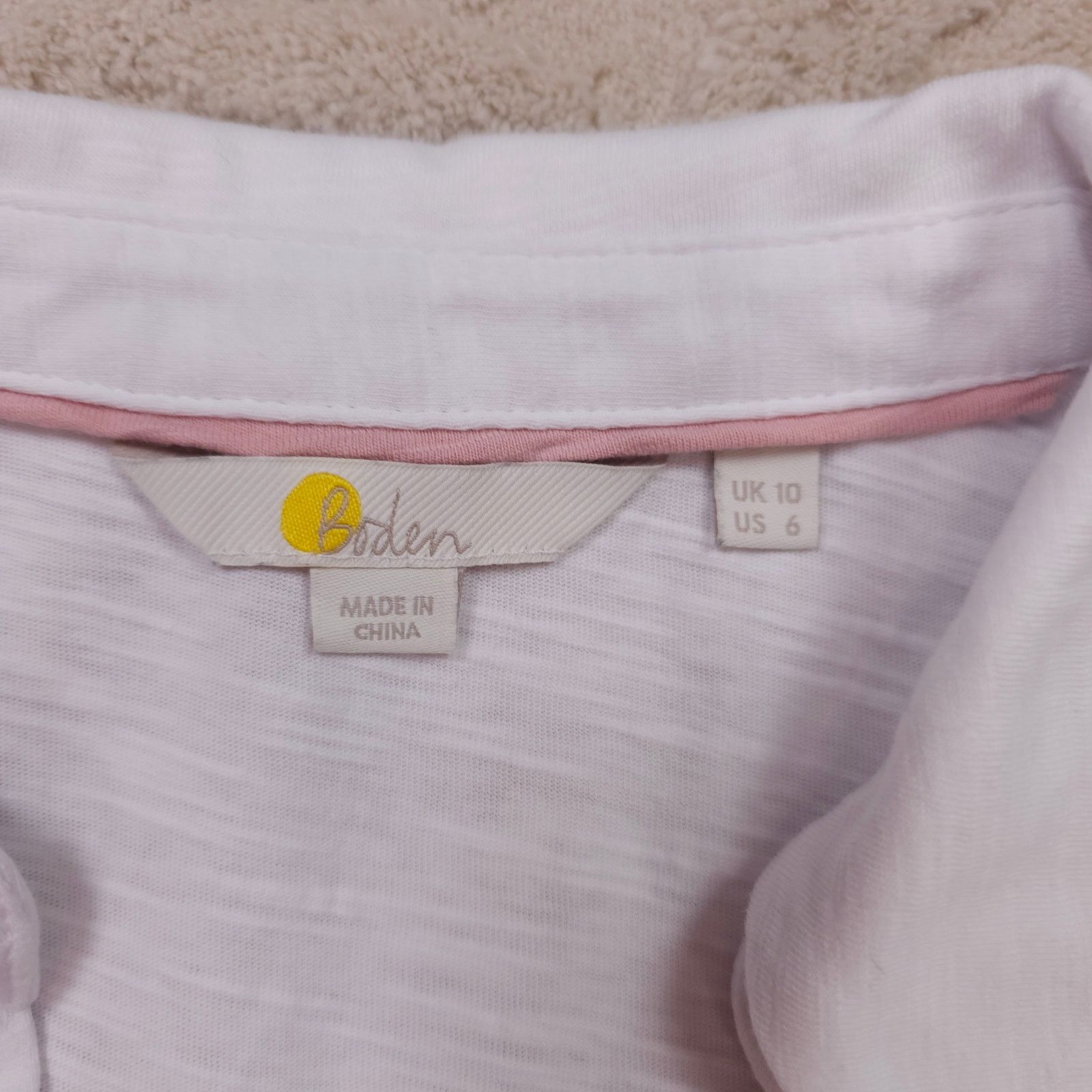Boden Boden Split Neck Polo Shirt Cotton White Sz 6 Size M / US 6-8 / IT 42-44 - 5 Thumbnail