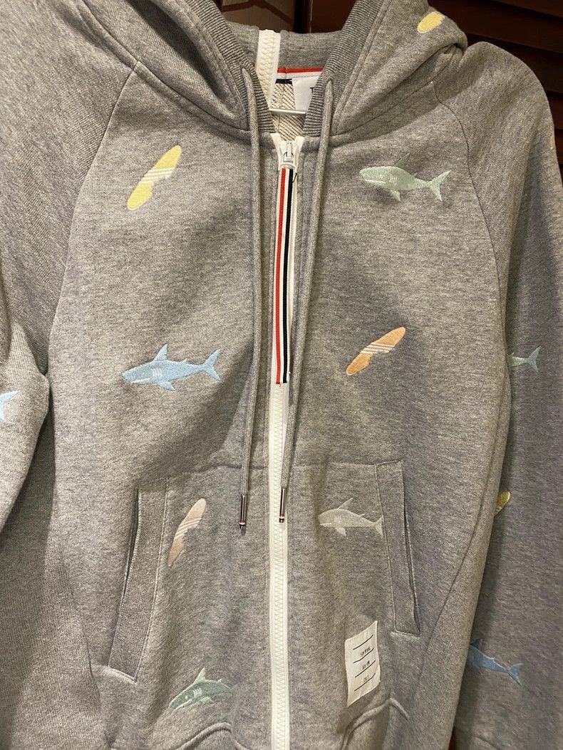Thom Browne Thom Browne size2 Small shark embroidered zip hoodie Size US M / EU 48-50 / 2 - 3 Thumbnail