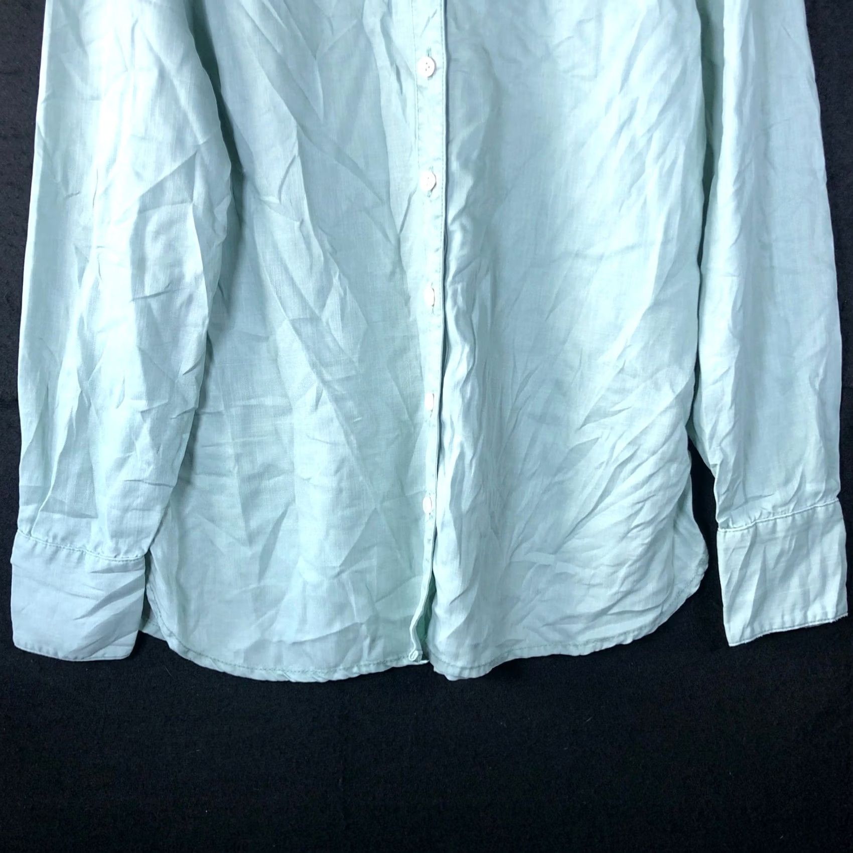 Vintage Chicos Womens Shirt Green Collared Button-Down Long Sleeve 0 (4/6) Size S / US 4 / IT 40 - 3 Thumbnail