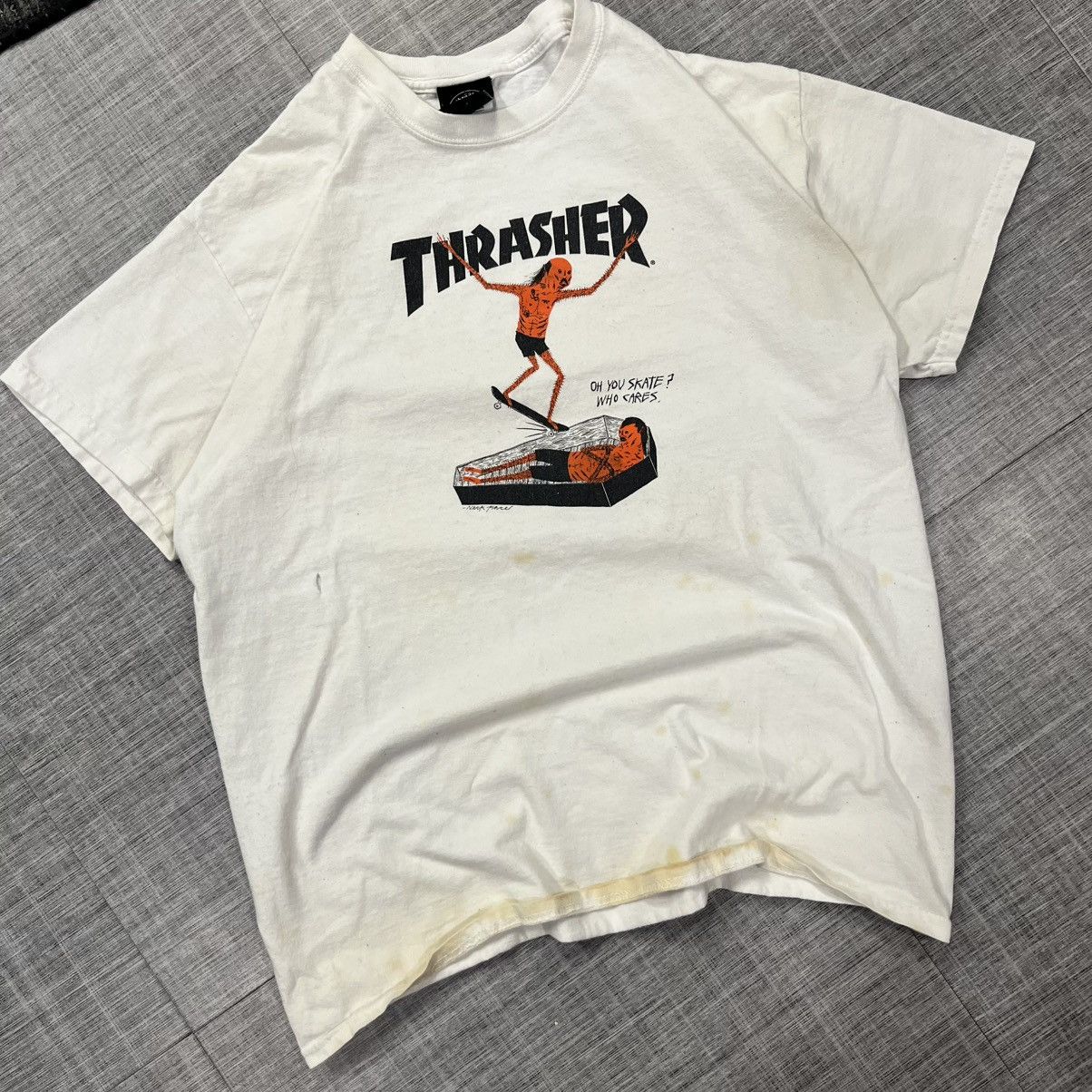 JNCO × Thrasher × Vintage VTG Thrasher Neck Face Skateboarding Tee Size US L / EU 52-54 / 3 - 1 Thumbnail