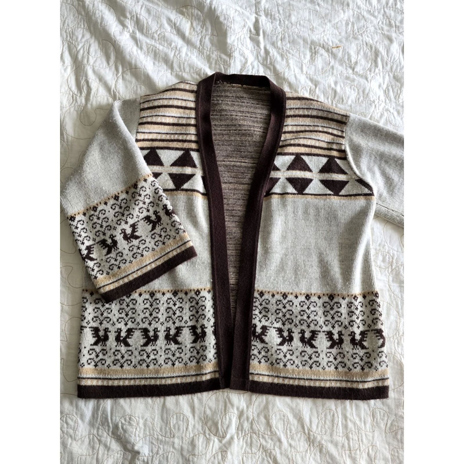 Vintage VINTAGE Eagle Sweater Cardigan Womens Large XL Brown Acrylic 1970s Boho Hippie Hippy Womens Size L / US 10 / IT 46 - 3 Thumbnail