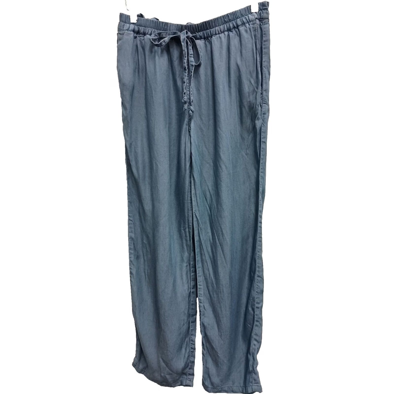 Michael Kors Michael Michael Kors Pants Womens Small Blue Chambray Wide Leg Resort BOHO Size 28" / US 6 / IT 42 - 2 Thumbnail
