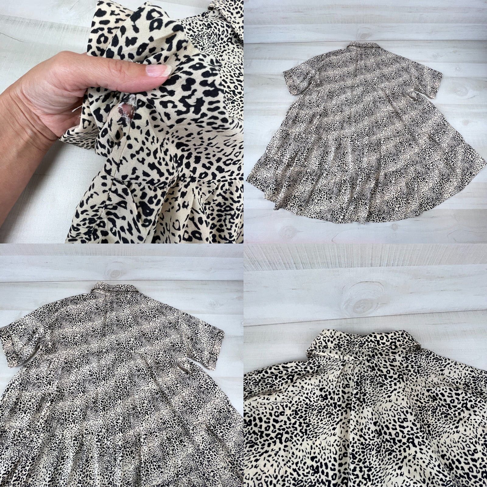 Vintage Entro Womens Leopard Print Blouse Small Animal Cheetah Short Sleeve Flowy Loose Top Polyester Size S / US 4 / IT 40 - 8 Thumbnail