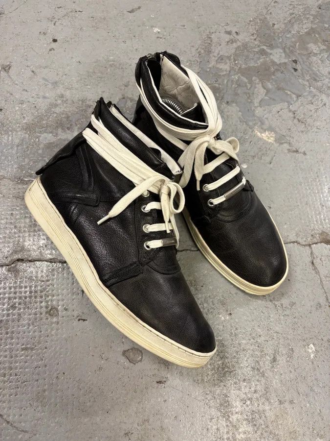 Dior × Vintage SS2010 Dior Kris Van Assche Black Leather Laced Sneakers Boots Size US 7 / EU 40 - 2 Thumbnail