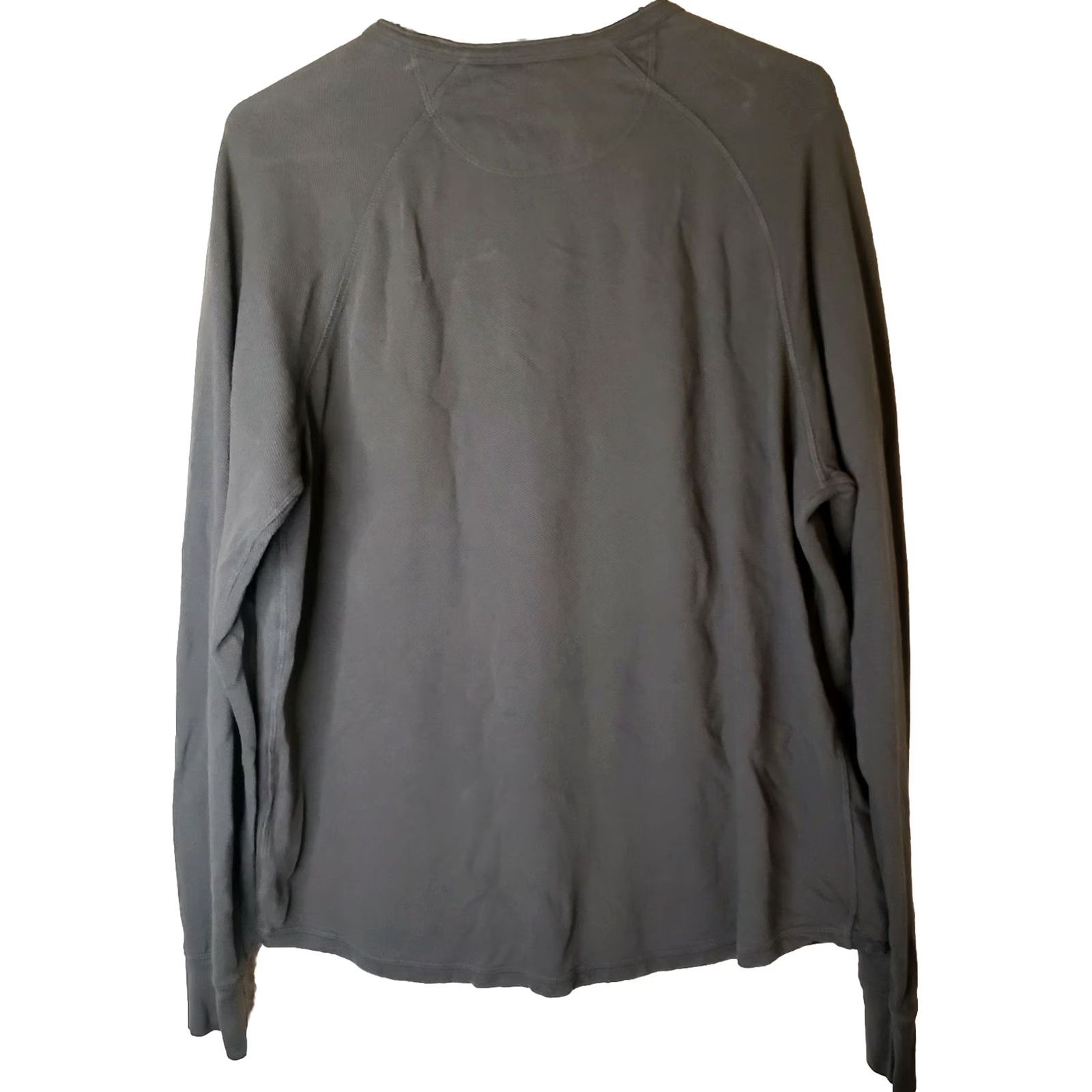 Lucky Brand Lucky Brand Shirt Mens L Gray Long Sleeve Henley Waffle Knit Burnout Classic Easy Care Size US L / EU 52-54 / 3 - 6 Thumbnail