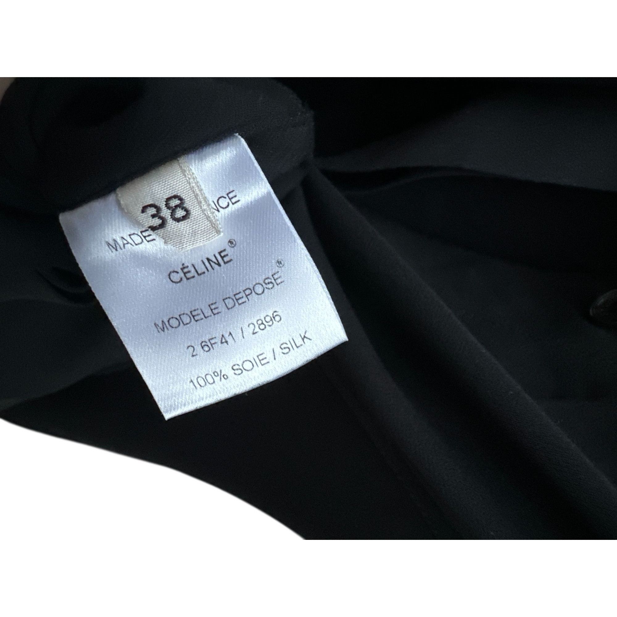 Celine Black Silk Scarf-Neck Dress Size S / US 4 / IT 40 - 6 Thumbnail