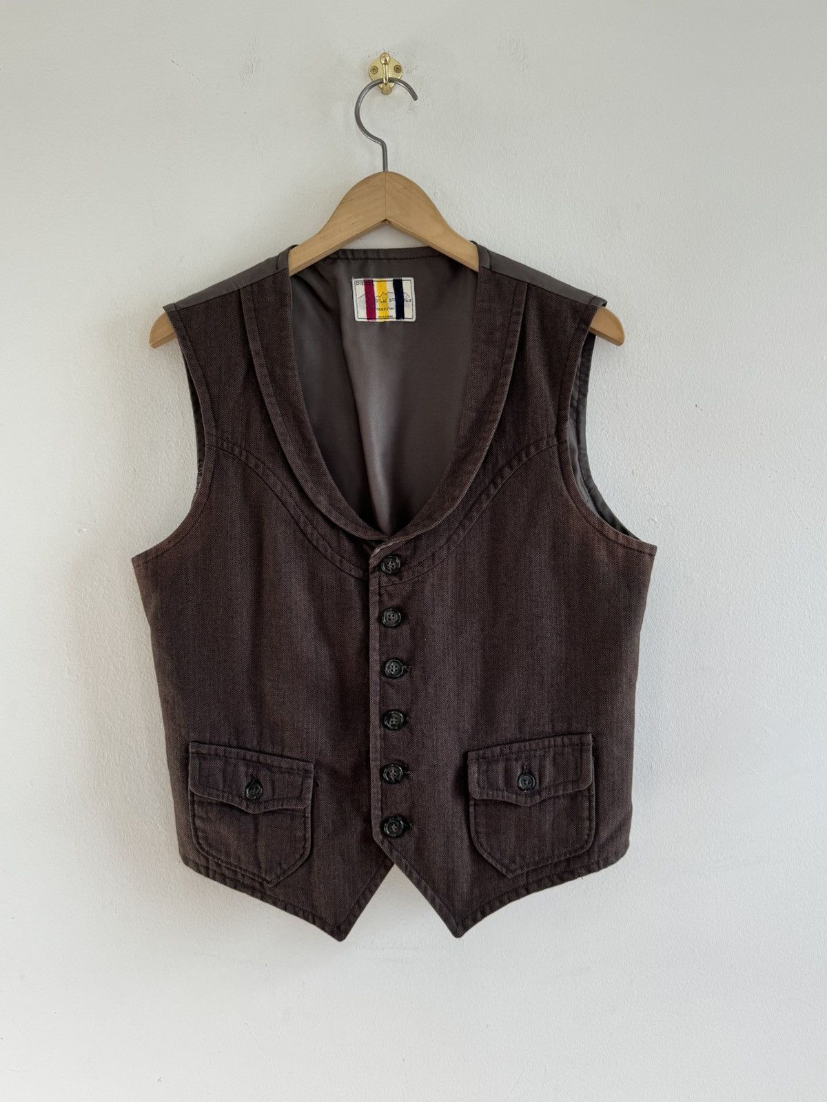 Vintage Diesel Truckistan Cotton Vest Brown Lined Size L