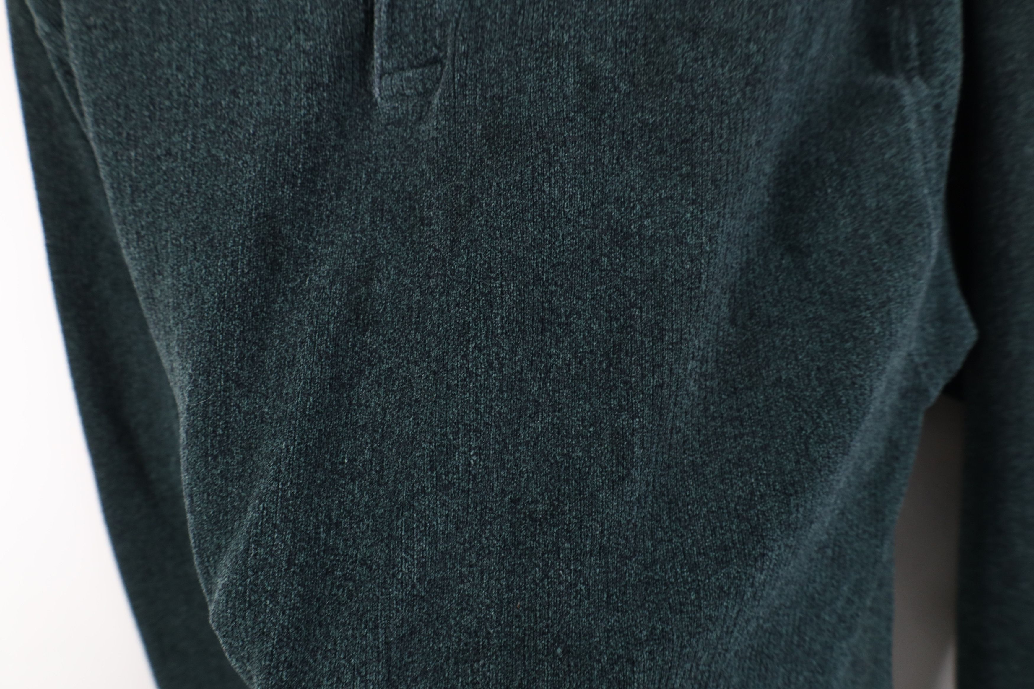 Vintage Vintage 90s Streetwear Fleece Long Sleeve Rugby Polo Green Size US L / EU 52-54 / 3 - 7 Thumbnail