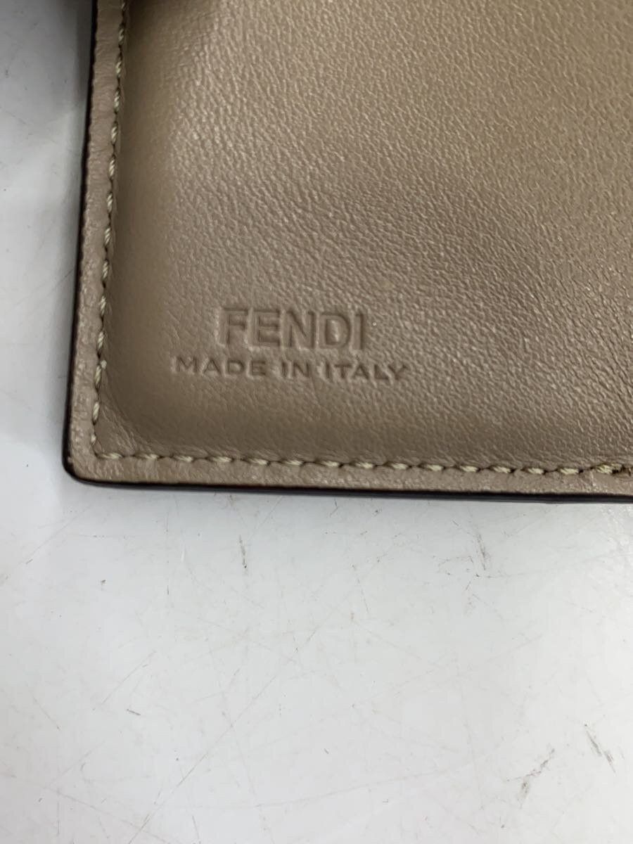 Fendi Fendi Leather Tri-Fold Wallet Beige Size ONE SIZE - 8 Thumbnail