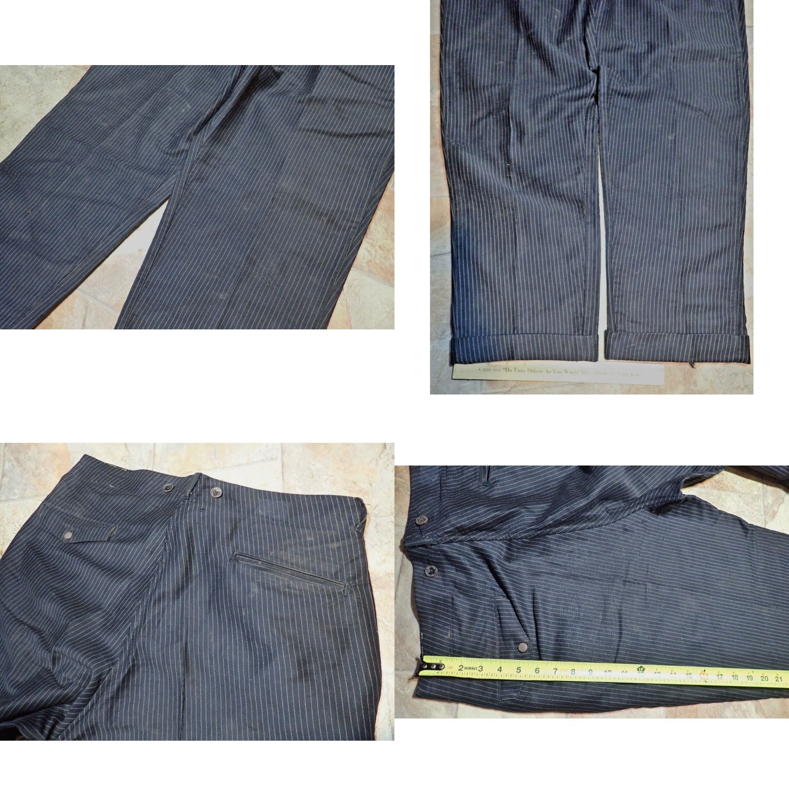 Vintage VINTAGE Overland Trouser Pants 38x29 Striped Moleskin Heavy Cotton Workwear Trousers Crown Overalls Men Size US 38 / EU 54 - 8 Thumbnail