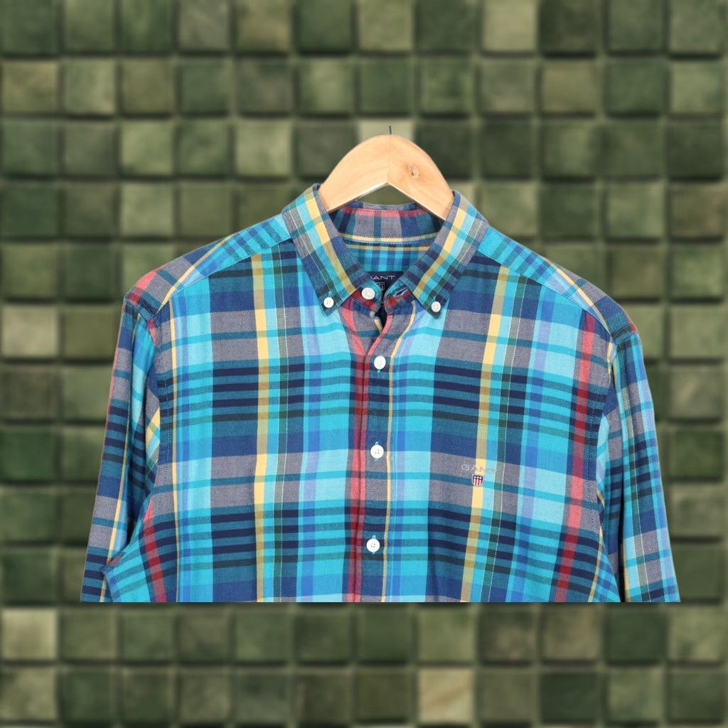 Gant GANT Flannel Shirt Men M 39/40 15 ¾ Regular Fit Long Sleeve Plaid Multicoloured Casual Formal Men Size US M / EU 48-50 / 2 - 1 Thumbnail