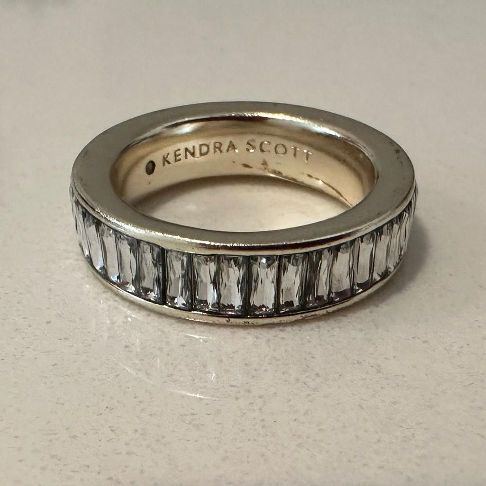 Kendra Scott Kendra Scott Jack Band Ring Gold Clear Nano Crystal Size 7 Size ONE SIZE - 1 Thumbnail