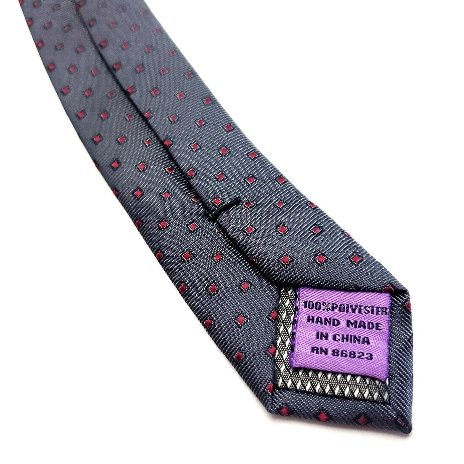 Vintage Bill Robinson Gray Silk Tie Woven Geometric Check Size ONE SIZE - 5 Thumbnail