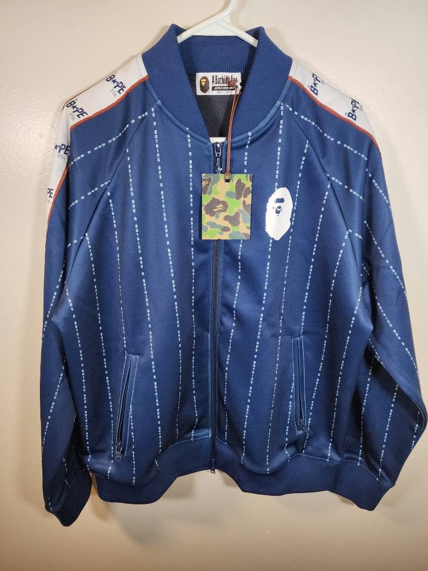 Bape A Bathing Ape Text Stripe Jersey Top Size US M / EU 48-50 / 2 - 1 Thumbnail