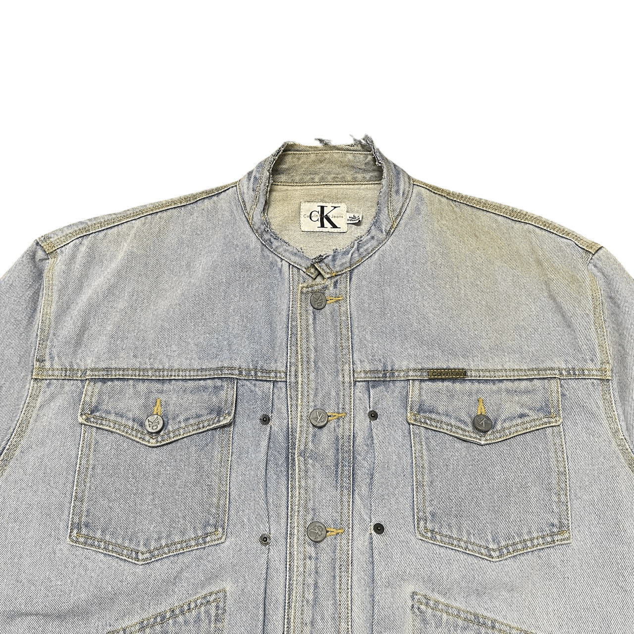 Calvin Klein Vintage CK Calvin Klein Denim Jacket Cut Off Collar Size US L / EU 52-54 / 3 - 2 Thumbnail