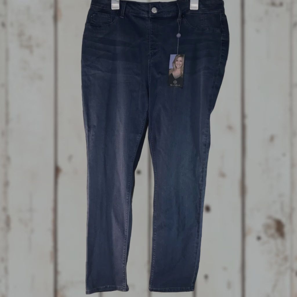 Vintage VINTAGE Hot in Hollywood Women’s Jeans Ankle Slim Leg Plus Size 1X Blue Stretch Comfort Size 40" / US 18 - 1 Thumbnail