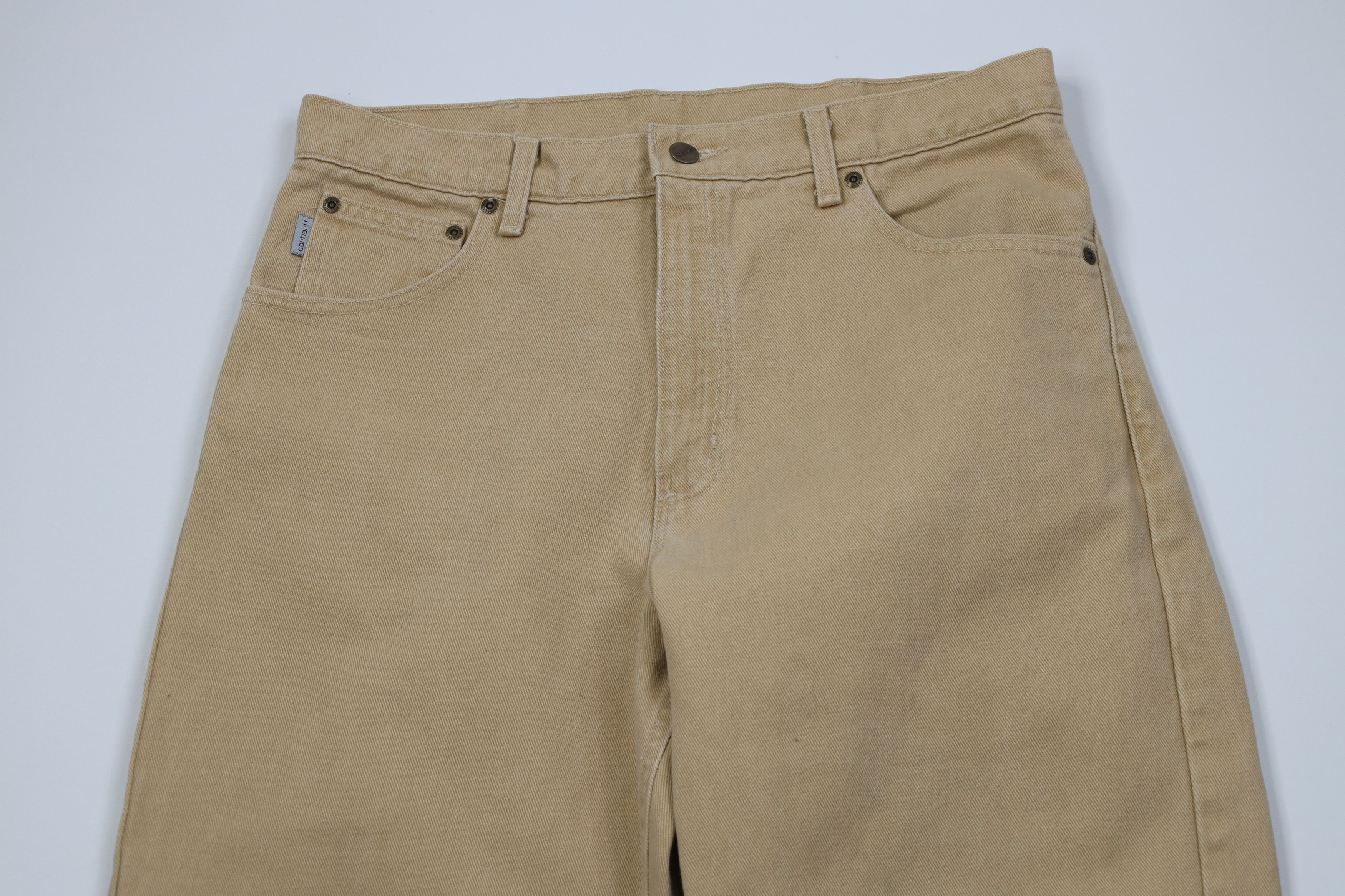 Carhartt Vintage 90s Carhartt Wide Leg Denim Jeans Wheat Brown USA Size US 34 / EU 50 - 2 Thumbnail