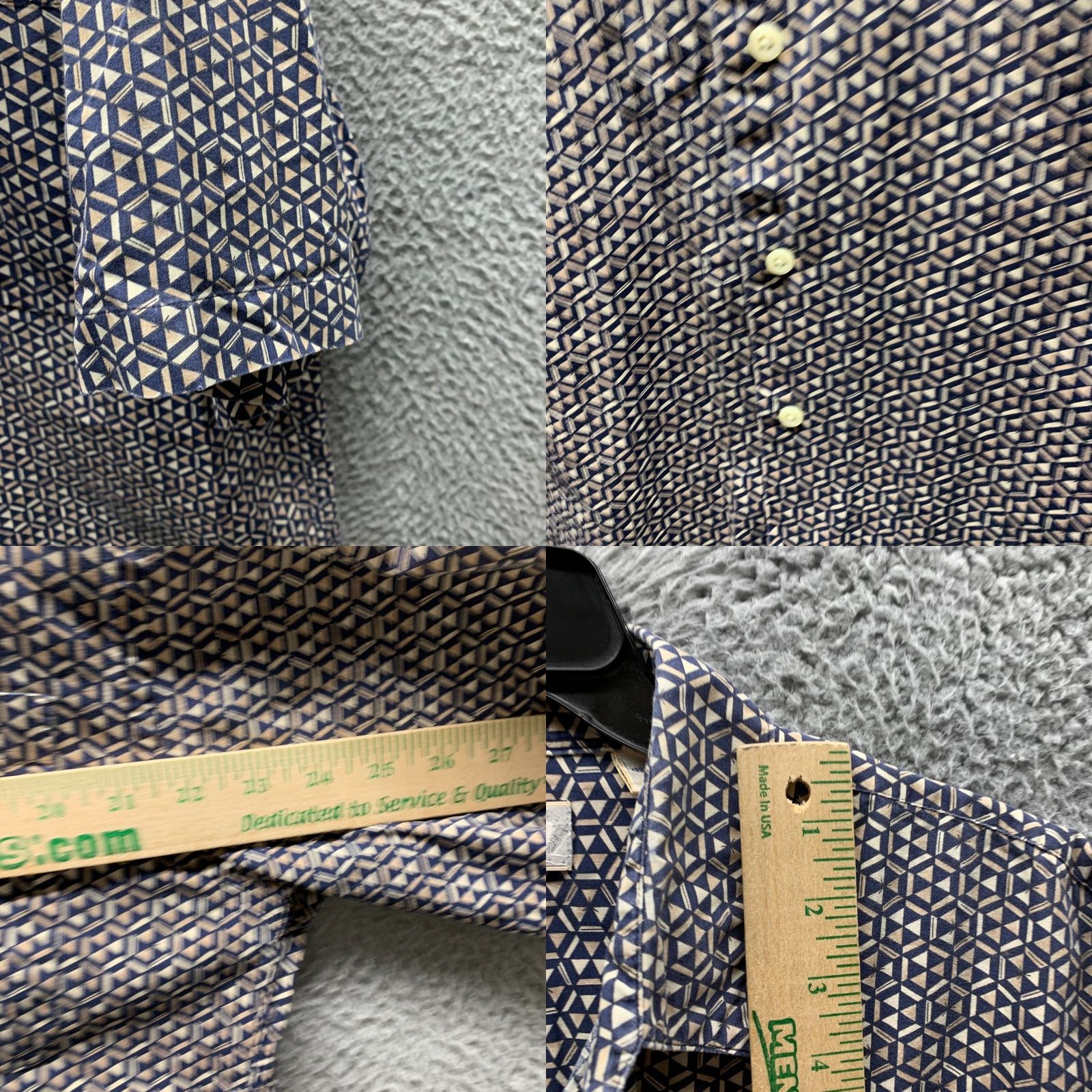 Murano VINTAGE Murano Shirt Mens Short Sleeve Button-Up Geometric Hawaiian Blue Brown 90s Style Medium Shirt Mens Dirty Size US M / EU 48-50 / 2 - 8 Thumbnail