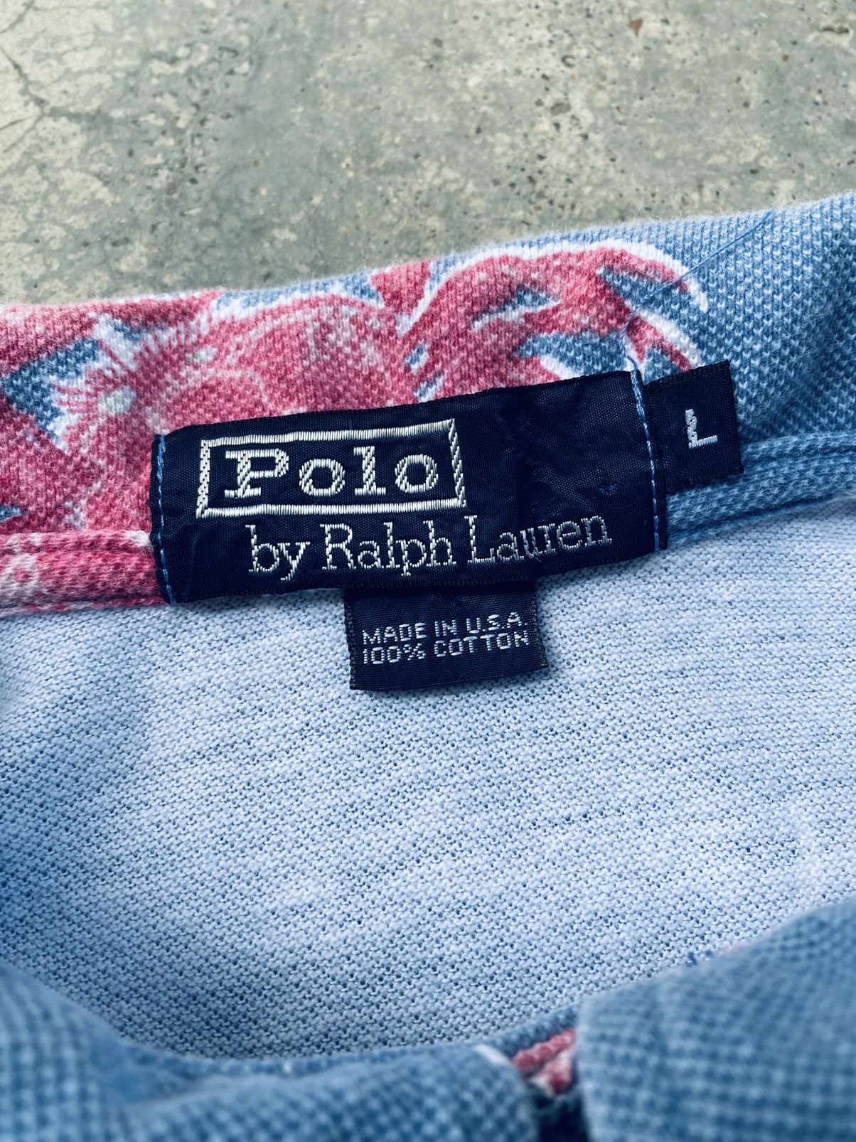 Polo Ralph Lauren Vintage 90s Polo Ralph Lauren Tropical Polo Tees Size US L / EU 52-54 / 3 - 4 Thumbnail