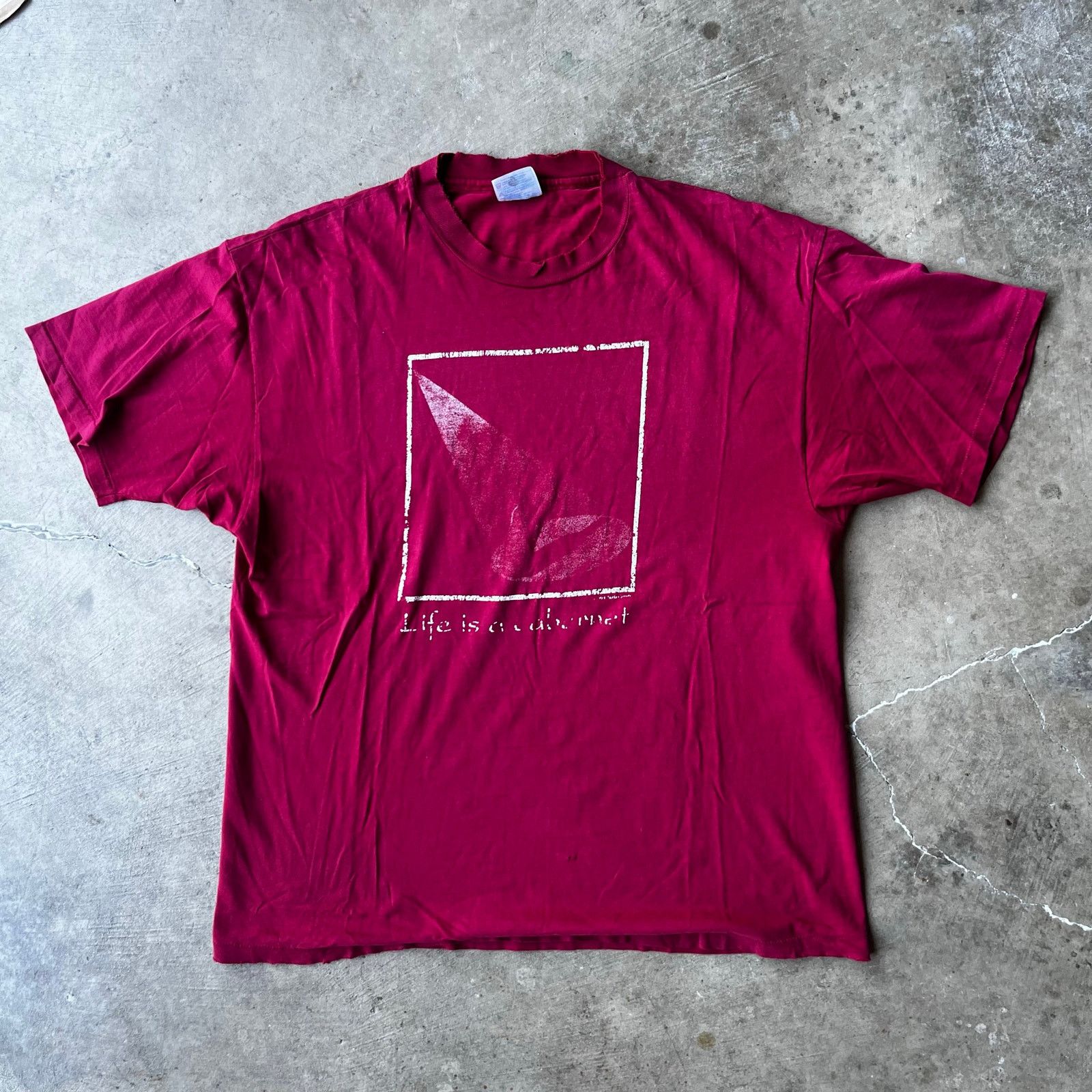 Vintage 90s Vintage Life is a Cabernet T-Shirt Wine RED FADED XL Size US XL / EU 56 / 4 - 1 Thumbnail
