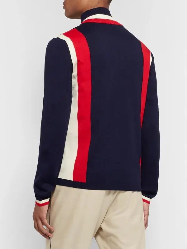 Gucci Gucci GG Logo-appliquéd Striped Wool Zip-up Sweater Size US M / EU 48-50 / 2 - 3 Thumbnail