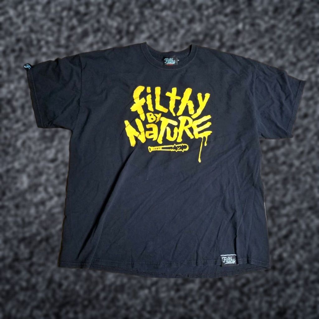 Vintage VINTAGE Filthy Rascal Dripped Baseball T-shirt FILTHY BY NATURE Mens 2XL Black Crew Neck Short Sleeve Graphic Tee 90s Baseball Style Mens Size US XXL / EU 58 / 5 - 1 Thumbnail