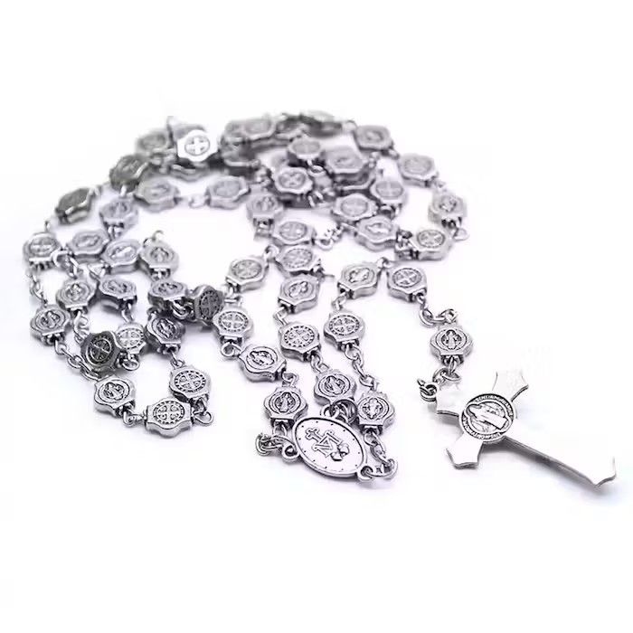 Jewelry Saint Benedict Rosary Necklace Chain Catholic Church Jesus Size ONE SIZE - 3 Thumbnail