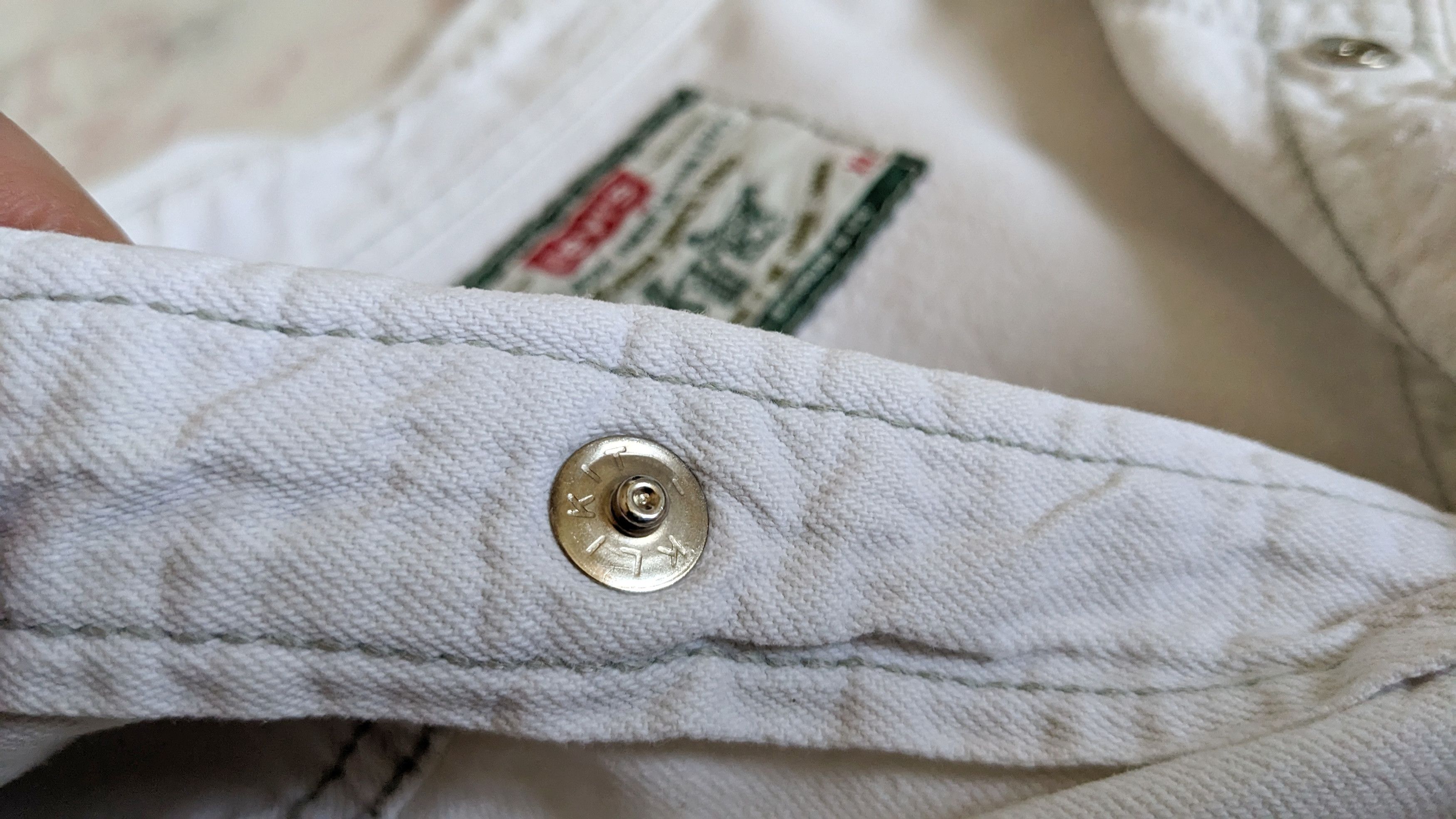 Levi's Vintage Clothing Rare Vintage 90s Levi’s Western Shirt - White Denim XL Size US XL / EU 56 / 4 - 9 Thumbnail