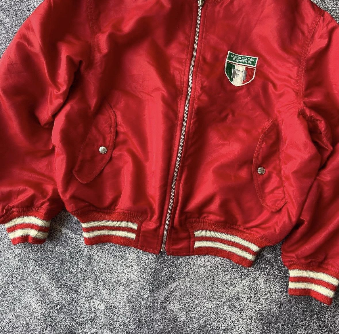 Benetton Vintage bomber jacket reversible benetton racing jacket Size US M / EU 48-50 / 2 - 4 Thumbnail