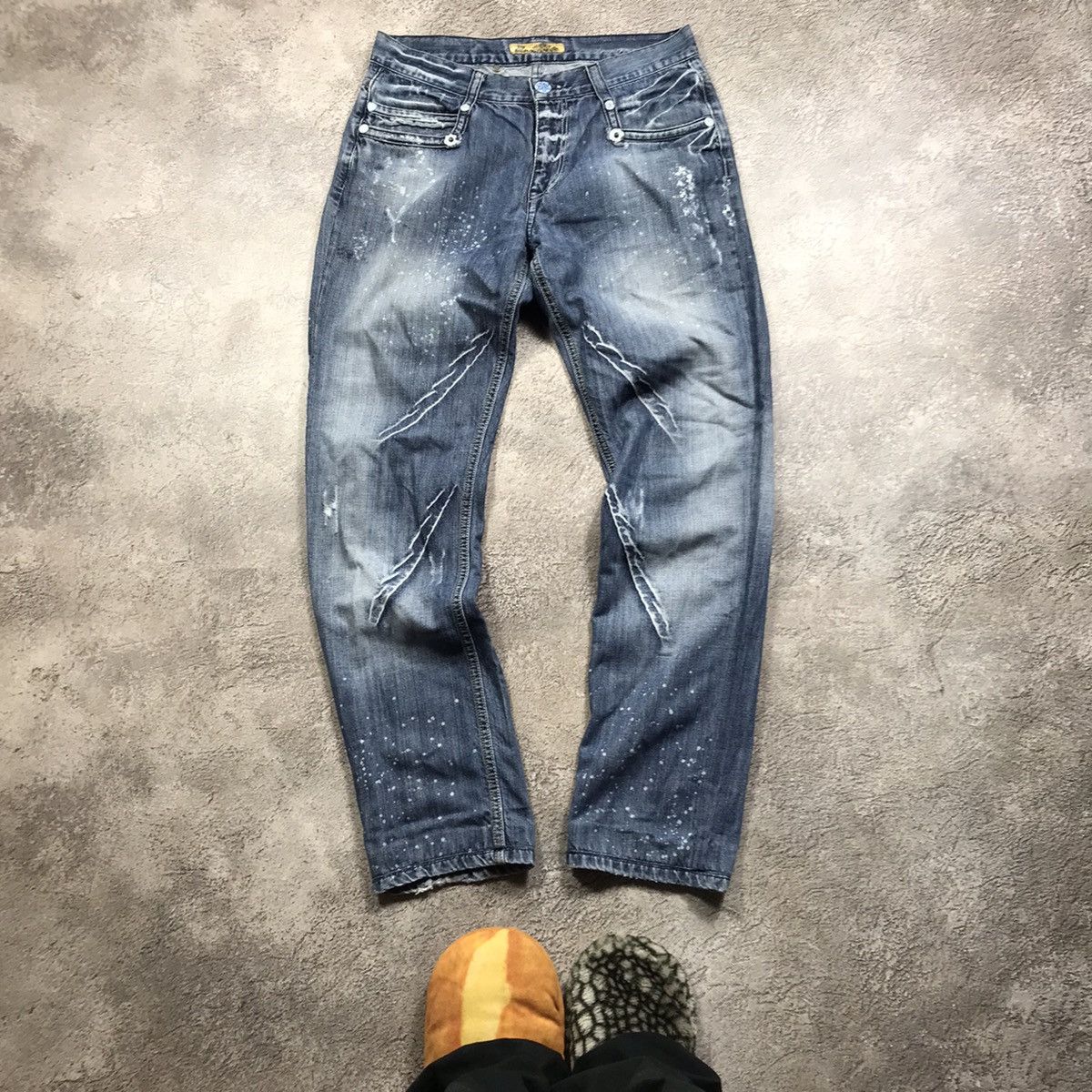 Vintage Vintage 90s Faded Distressed Baggy Jeans Grunge Skate 33 Size US 33 - 2 Thumbnail