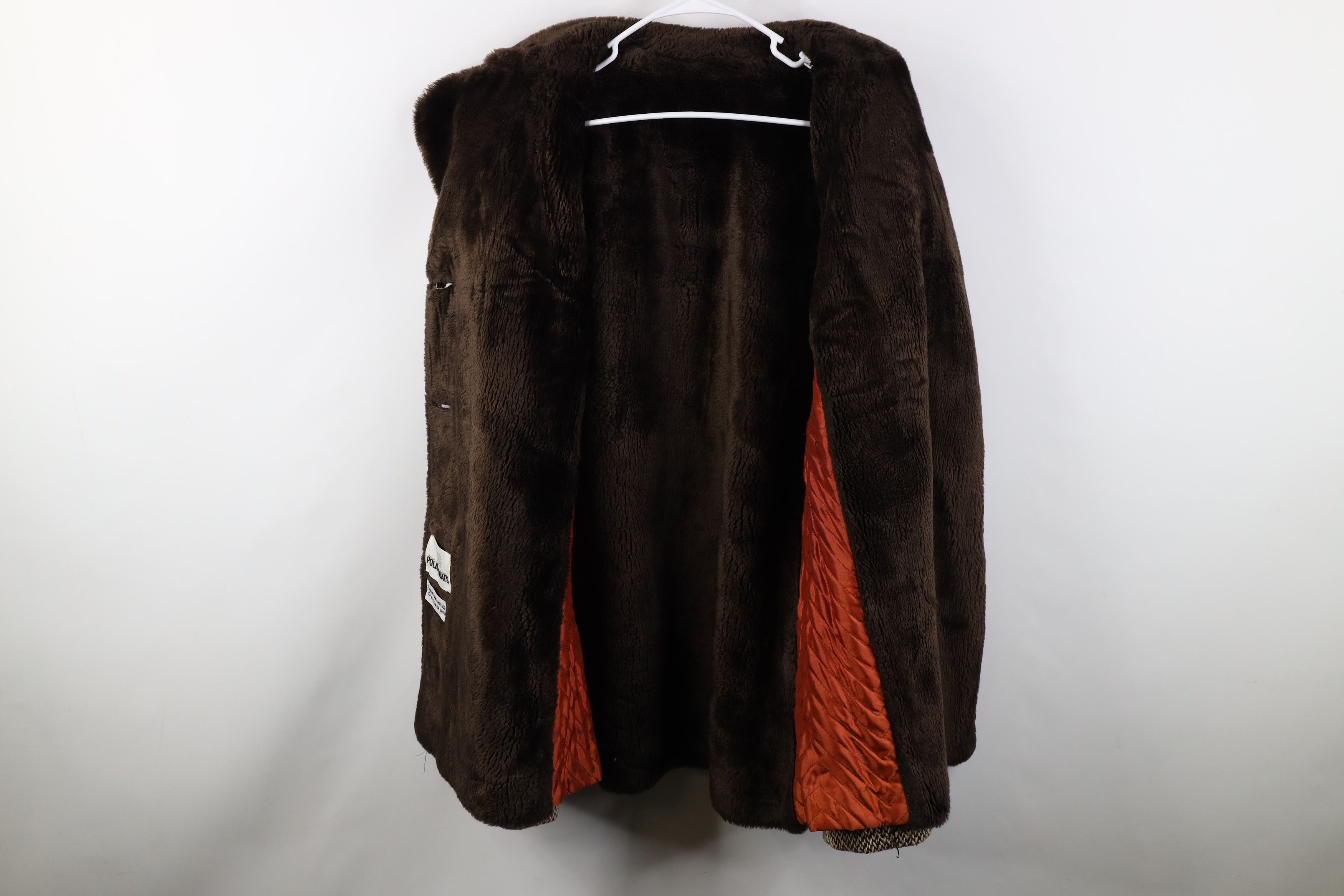 Vintage Vintage 60s 70s Fur Double Breasted Wool Tweed Coat Jacket Size L / US 10 / IT 46 - 9 Thumbnail