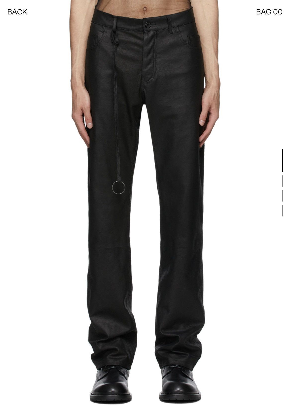 Ann Demeulemeester $2560 Black Calf Leather Angelina Trousers Size US 36 / EU 52 - 4 Thumbnail
