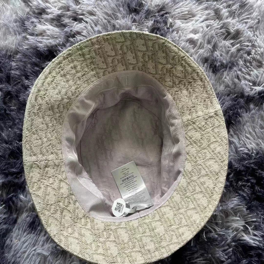Dior Dior All Over Logo Print Men's Gray Bucket Hat Size ONE SIZE - 3 Thumbnail