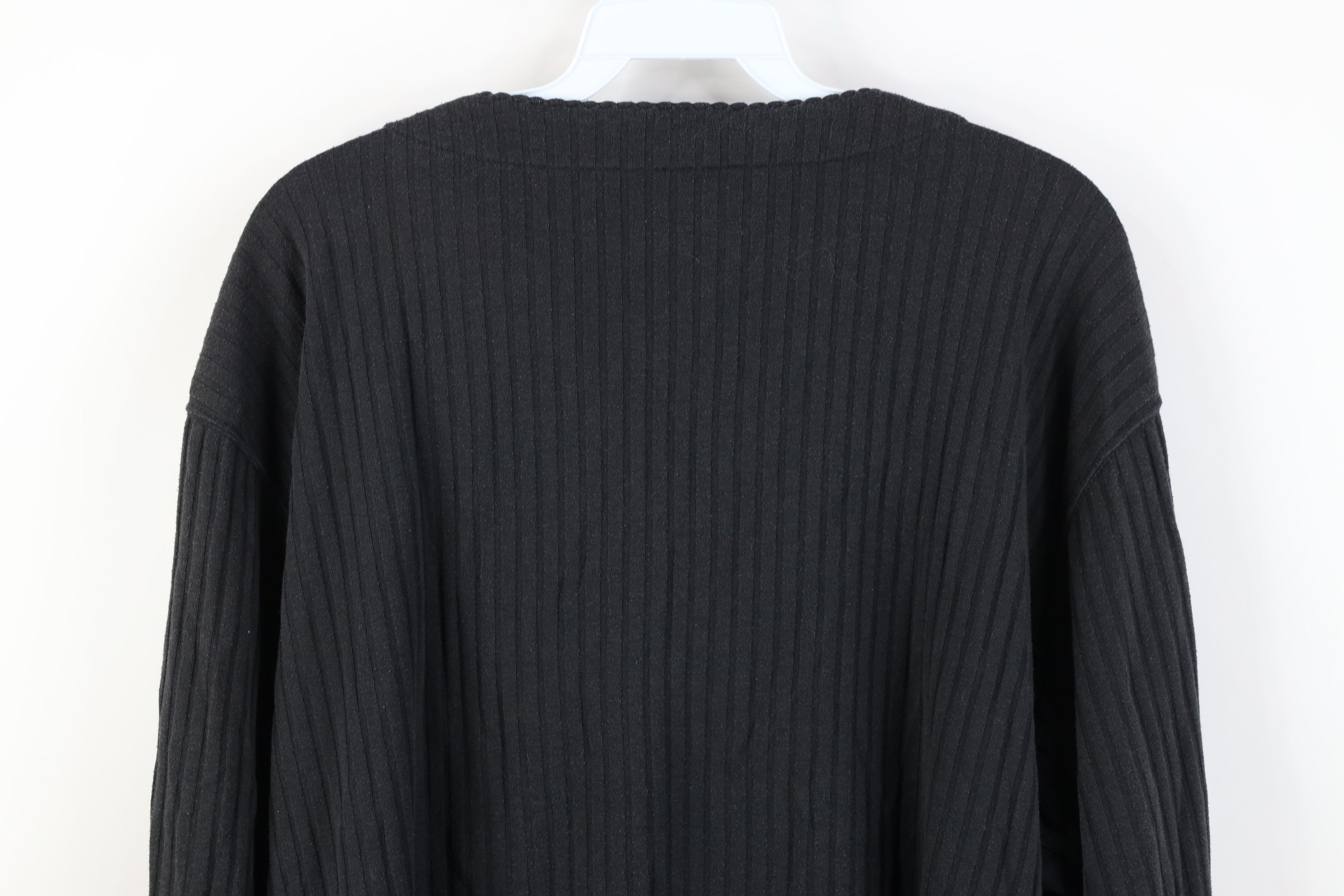 Vintage Vintage 90s Streetwear Ribbed Henley Tunic T-Shirt Black Size 3XL / US 20-22 - 12 Thumbnail