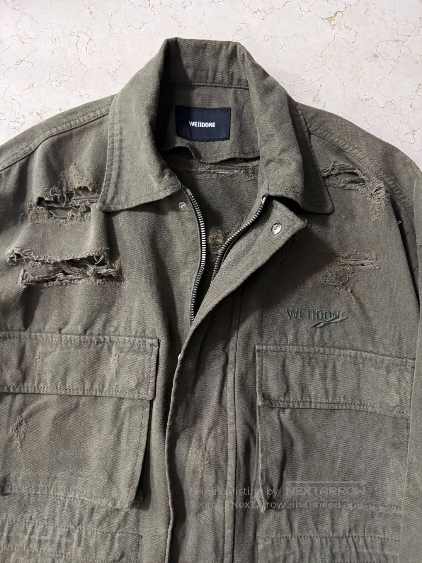 WE11DONE WE11DONE Logo Embroidered Distressed Jacket. Size US S / EU 44-46 / 1 - 2 Thumbnail