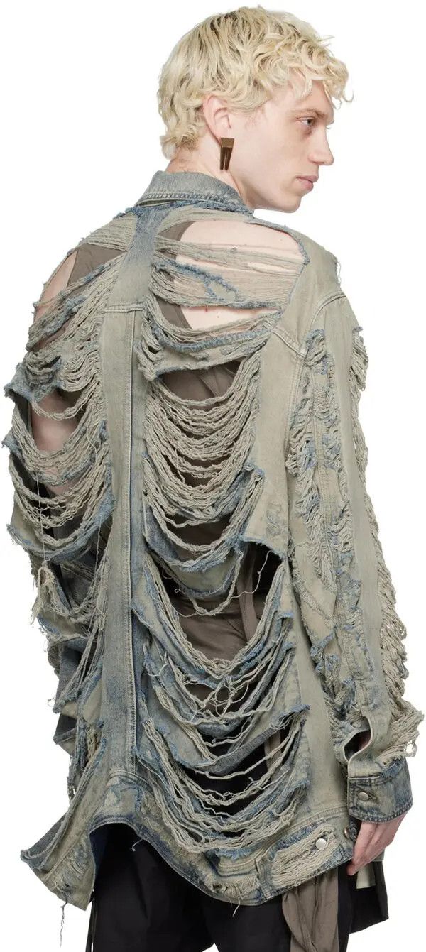Rick Owens o1y0325 Denim Jacket in Blue Size US S / EU 44-46 / 1 - 3 Thumbnail