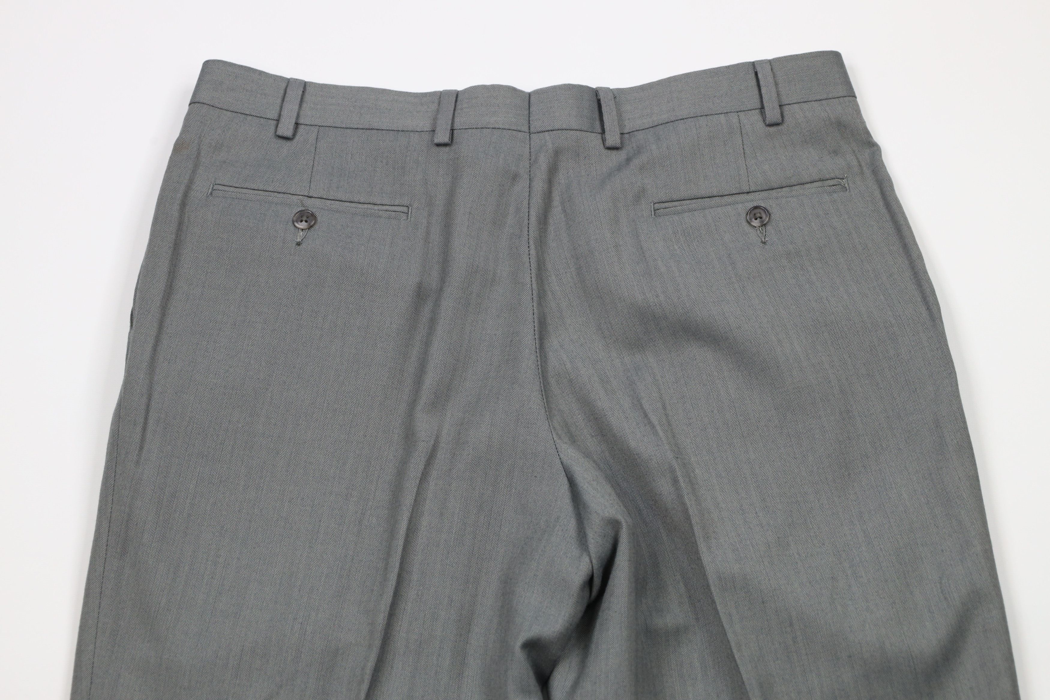Ralph Lauren × Vintage Vintage Ralph Lauren Cuffed Herringbone Wide Leg Chino Pants Size US 36 / EU 52 - 9 Thumbnail