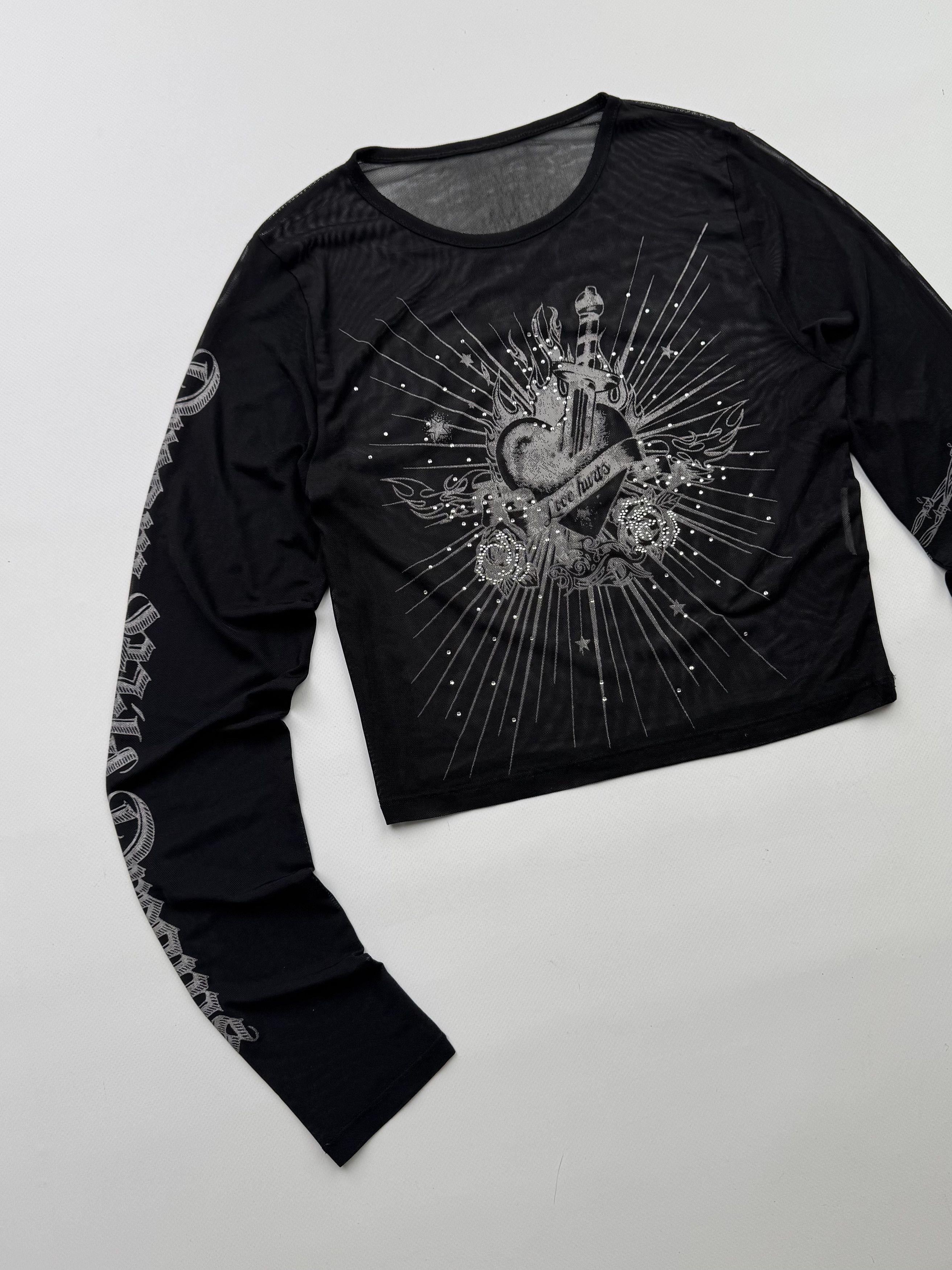 Hysteric Glamour Vintage Cropped Mesh Long Sleeve B760(V489)E2 Size XS / US 0-2 / IT 36-38 - 2 Thumbnail