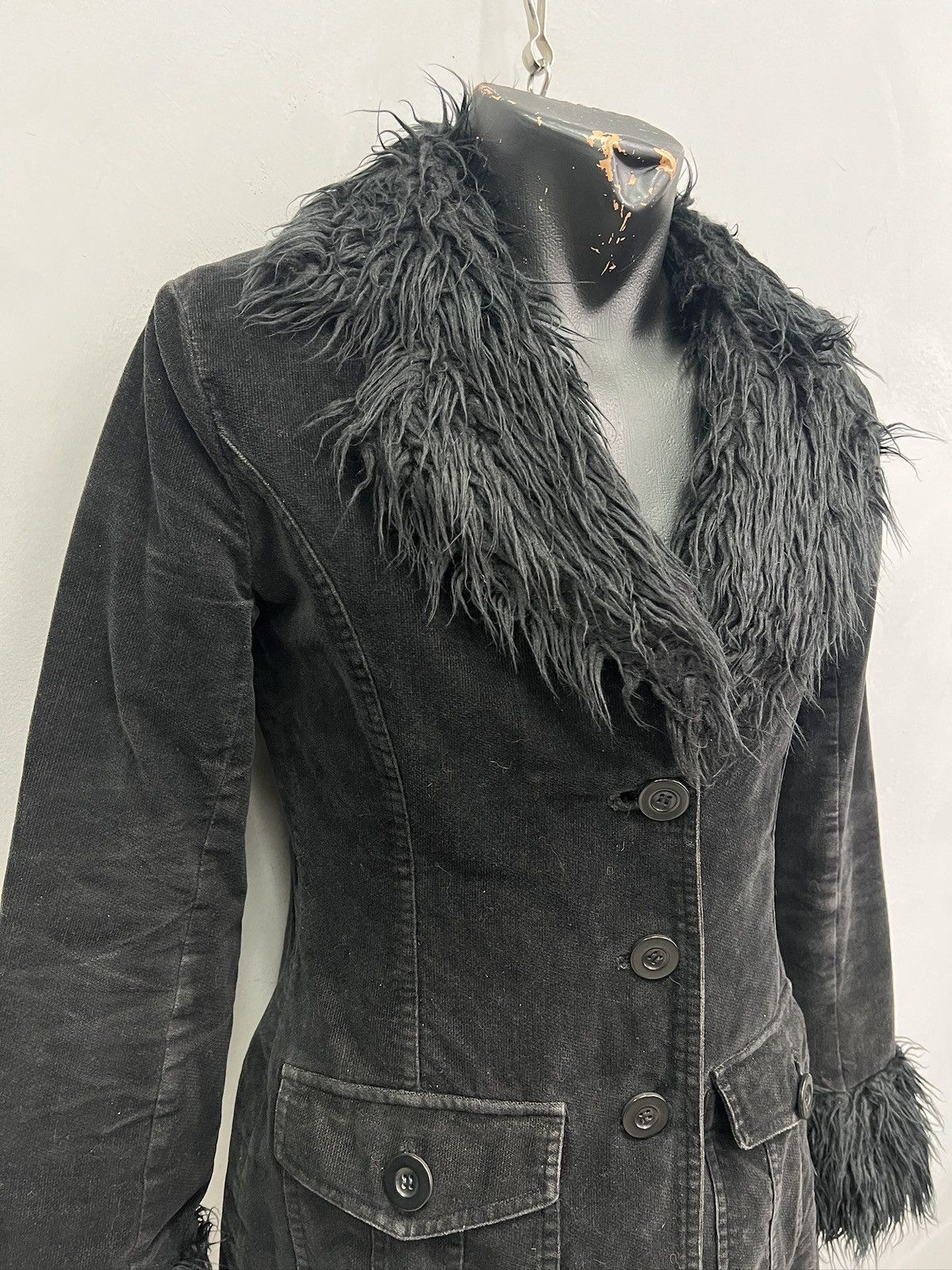 If Six Was Nine Canvas bomber jacket gothic fur collar opium if six was nine Size US S / EU 44-46 / 1 - 5 Thumbnail