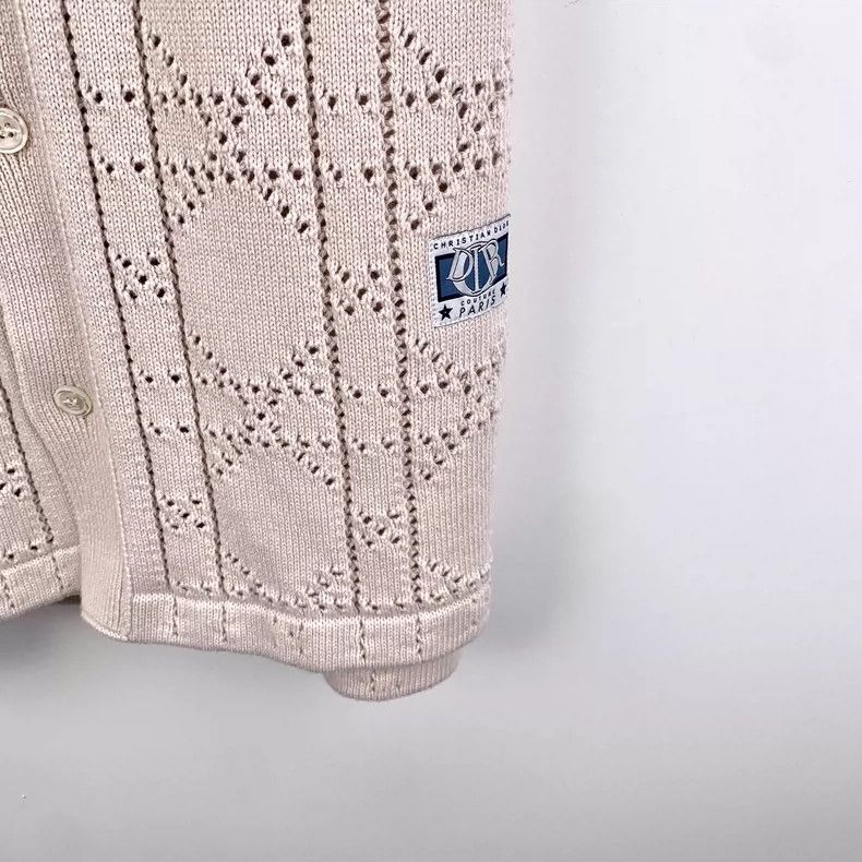 Dior Dior 24 pink hollow rattan checkered cotton lapel single-br Size US S / EU 44-46 / 1 - 4 Thumbnail