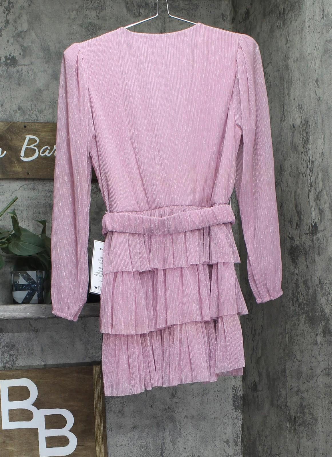 Other Nwt B. Darlin Ruffled Tiered Sheer Sleeved Dress Pink 5/6 Size M / US 6-8 / IT 42-44 - 2 Thumbnail