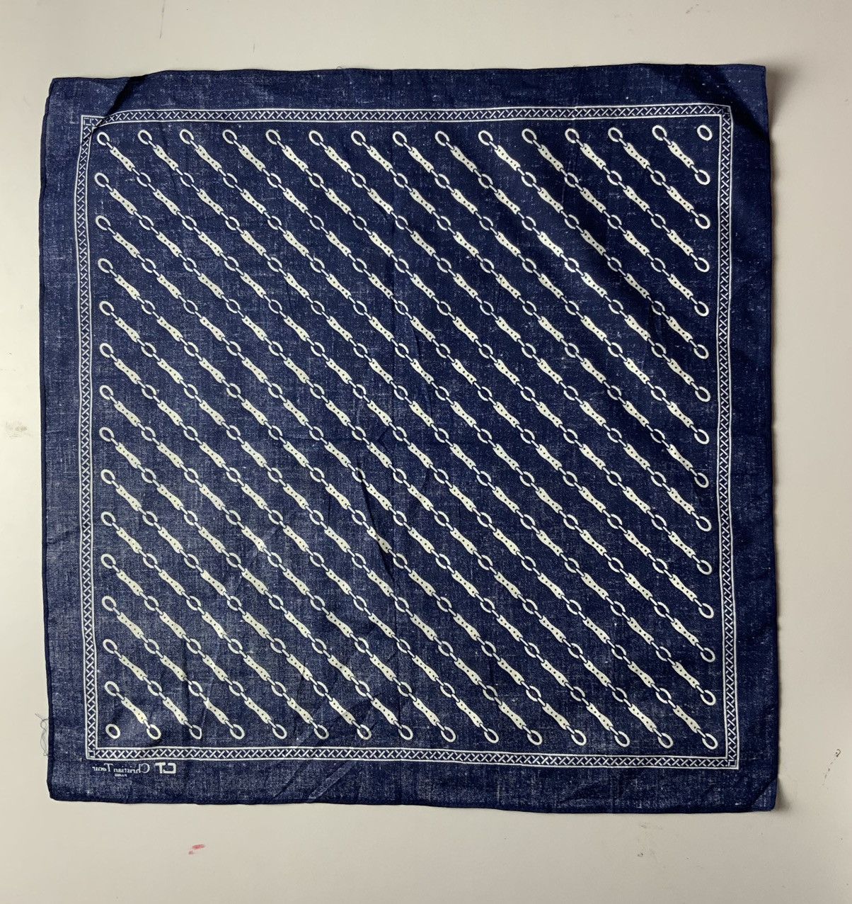 Japanese Brand Christian Tenir Monogram Indigo Bandana Handkerchief Size ONE SIZE - 5 Thumbnail