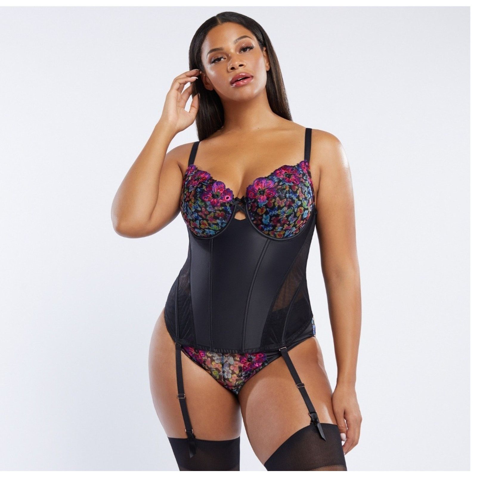 Fenty Savage Fenty Neon Butterfly Buster Embroidered Corset Plus3X Size ONE SIZE - 1 Thumbnail