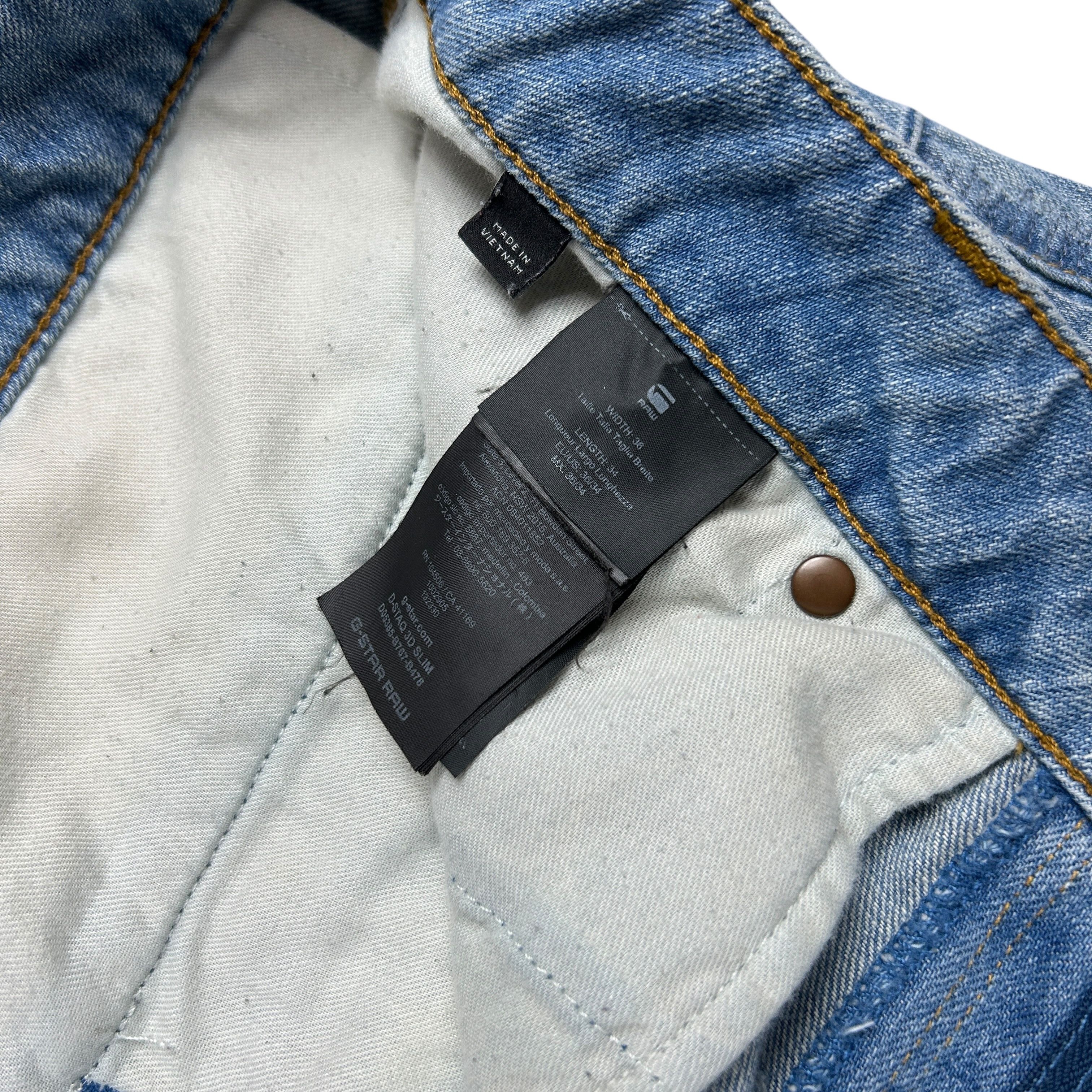 G-Star G-star Raw D-staq 3D Slim Restored Tapered Blue Denim W36L34 Size US 36 / EU 52 - 8 Thumbnail