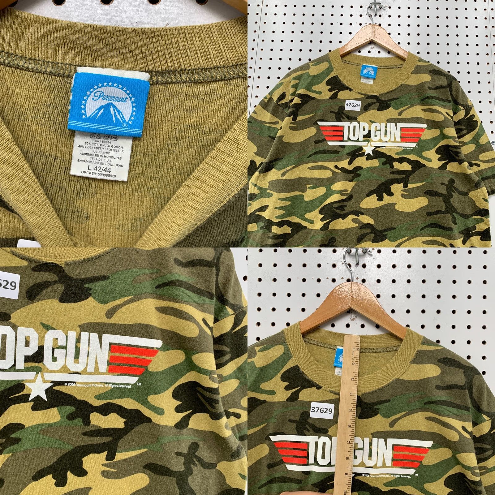 Vintage VINTAGE Paramount Top Gun Camp Shirt Mens Large Green Camouflage Movie Shirt Size US L / EU 52-54 / 3 - 8 Thumbnail