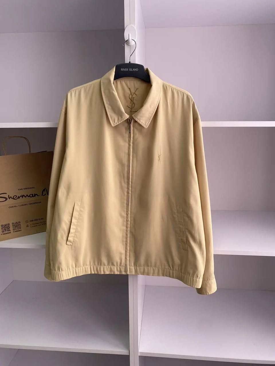 Saint Laurent Paris × Vintage × Yves Saint Laurent Vintage Yves Saint Laurent Logo Bomber Light Jacket Size US M / EU 48-50 / 2 - 1 Thumbnail