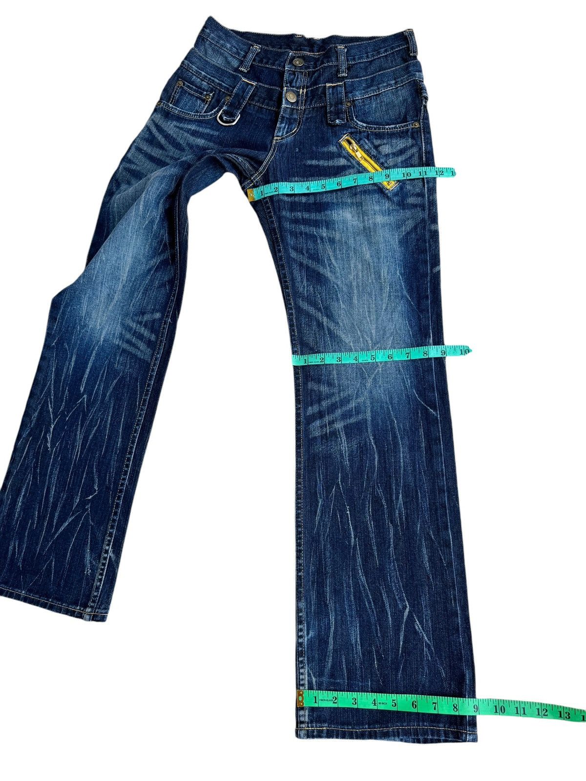 Le Grande Bleu (L.G.B.) × Wrangler ⚡️⚡️Japanese Brand Distressed Wrangler Double Waist Jeans Size US 30 / EU 46 - 15 Thumbnail