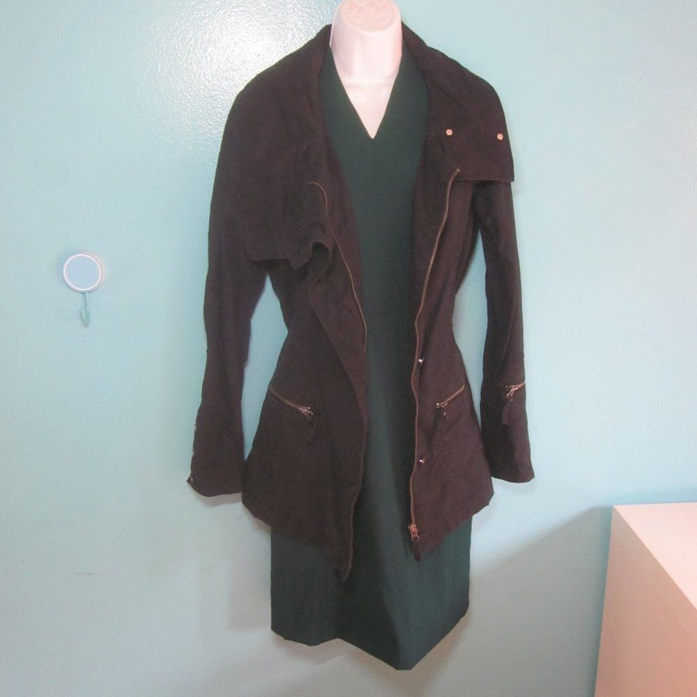 Oxbow OXBOW Womens Long Trench Black Cotton Jacket Size 3 Fits M Size M / US 6-8 / IT 42-44 - 6 Thumbnail